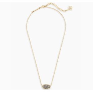 Elisa Gold Pendant Necklace In Platinum Drusy